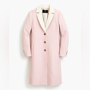 J CREW LADY DAY TOPCOAT IN ITALIAN DOUBLE-SERGE WOOL  pale pink coat
